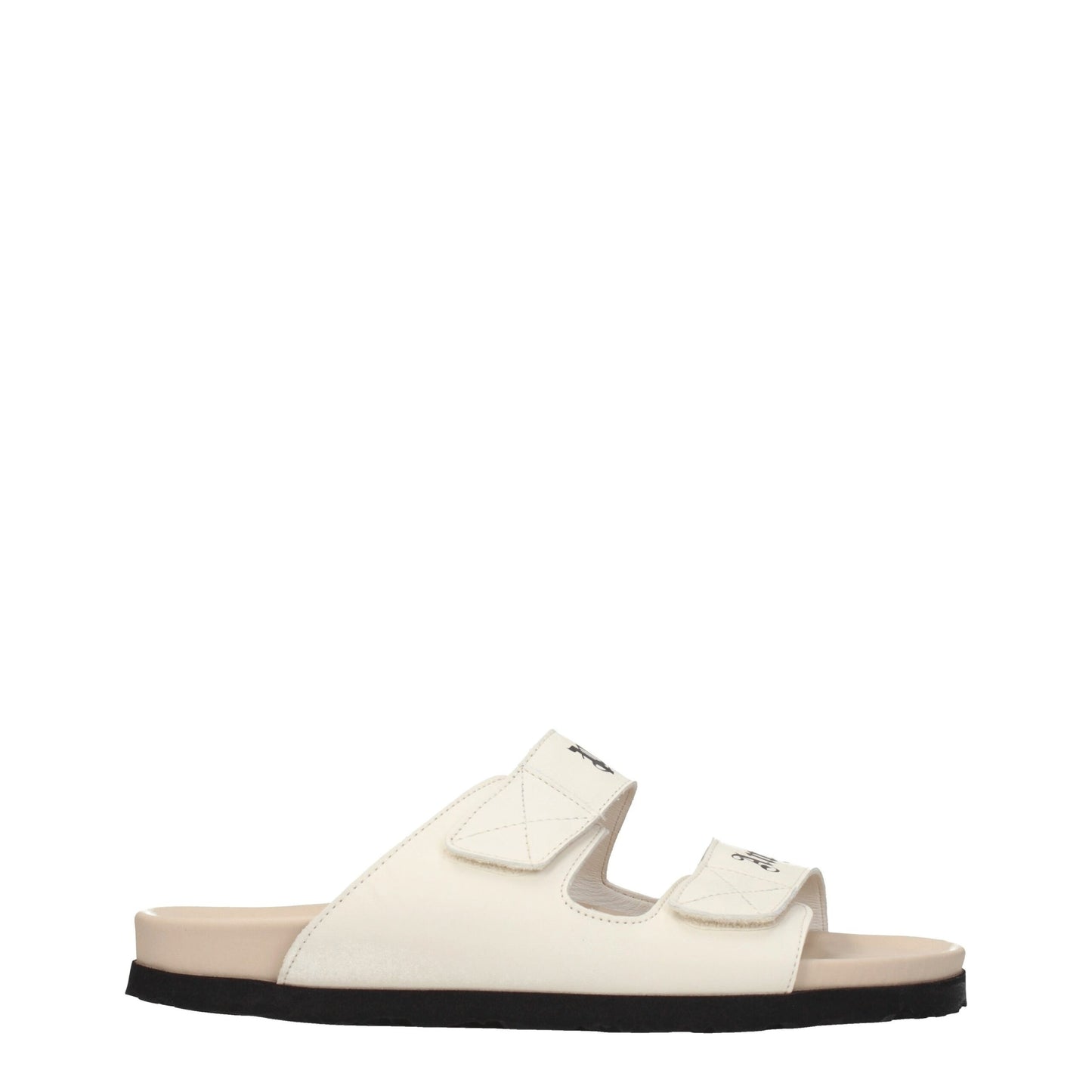 Sandales-chaussons en cuir beige Palm Angels