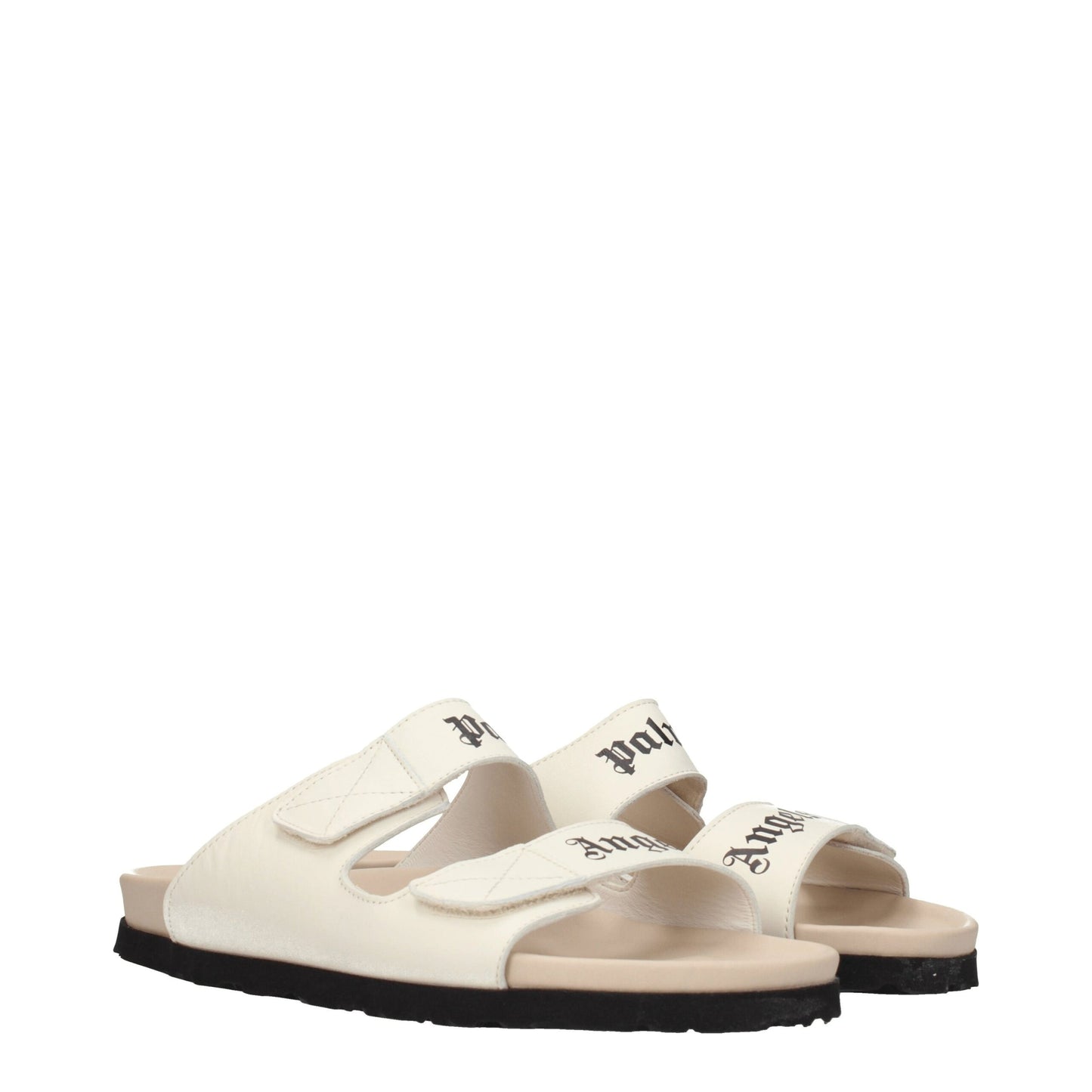 Sandales-chaussons en cuir beige Palm Angels