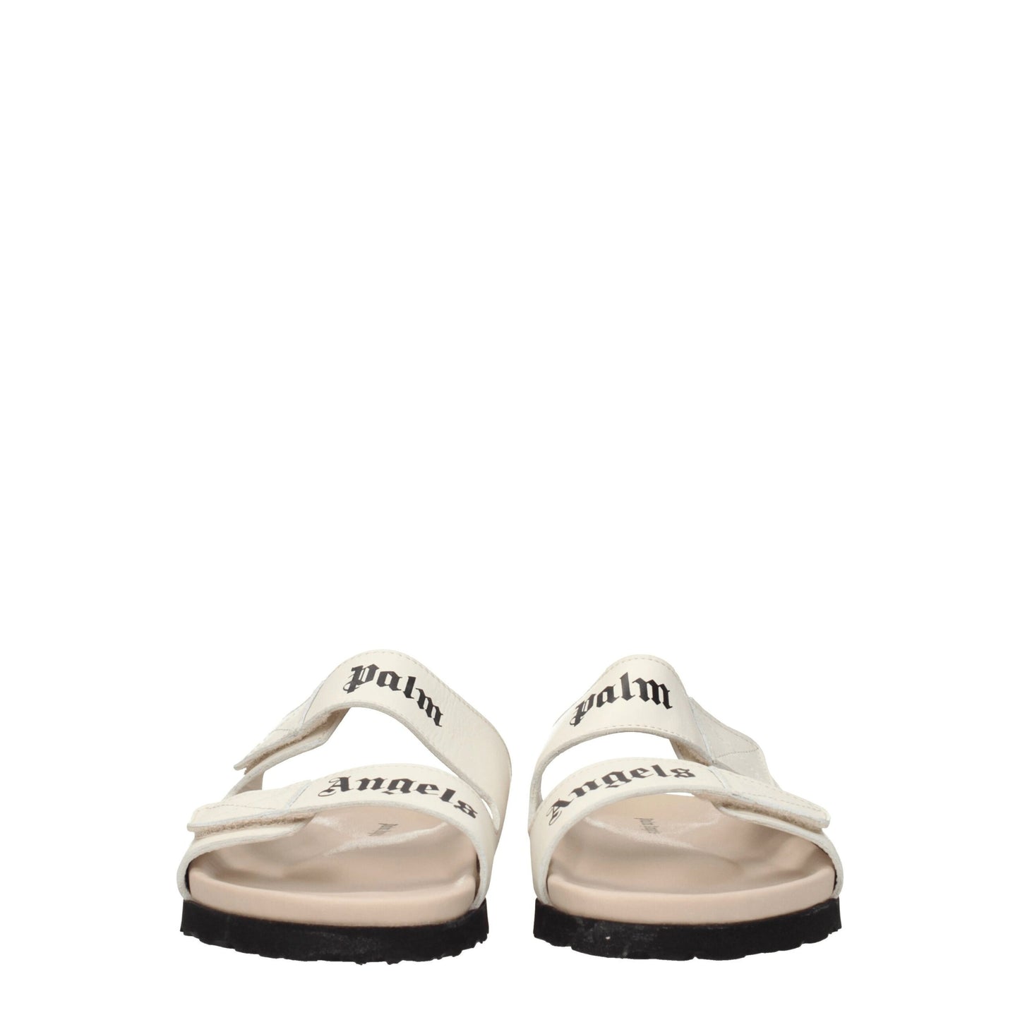 Sandales-chaussons en cuir beige Palm Angels