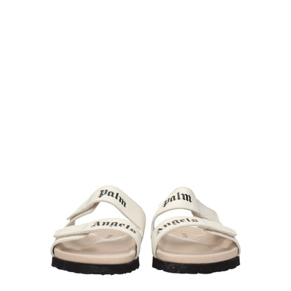 Sandales-chaussons en cuir beige Palm Angels