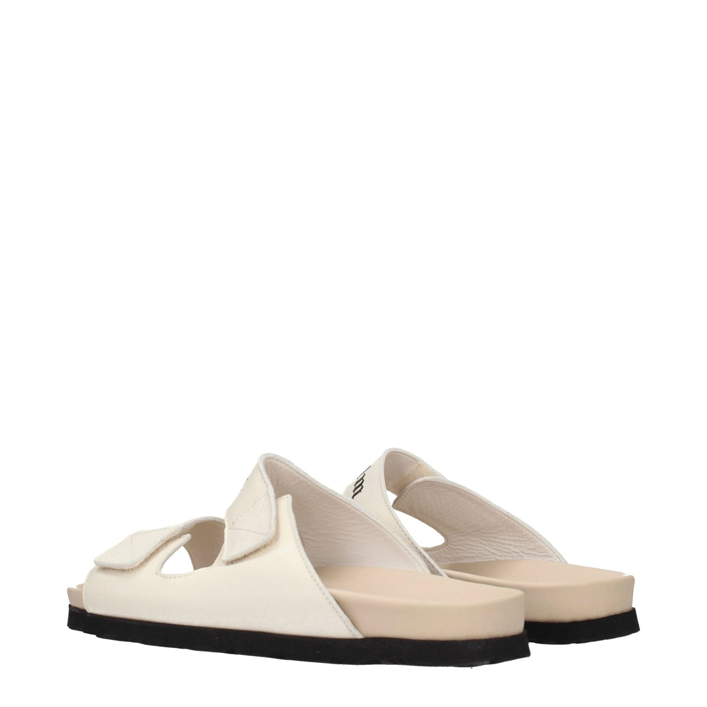 Sandales-chaussons en cuir beige Palm Angels