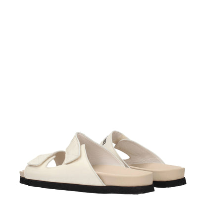 Sandales-chaussons en cuir beige Palm Angels