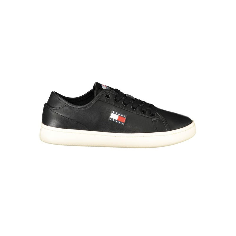 Tommy Hilfiger Black Leather Women's Sneaker - Stylish Comfort