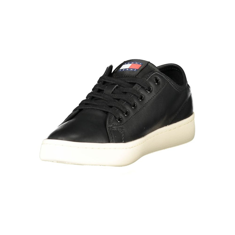 Tommy Hilfiger Black Leather Women's Sneaker - Stylish Comfort