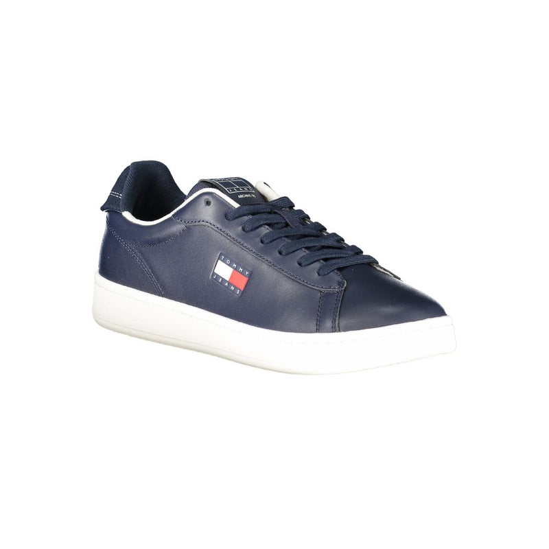 Tommy Hilfiger Blue Leather Men Sneaker - All-Day Comfort