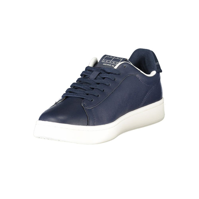 Tommy Hilfiger Blue Leather Men Sneaker - All-Day Comfort