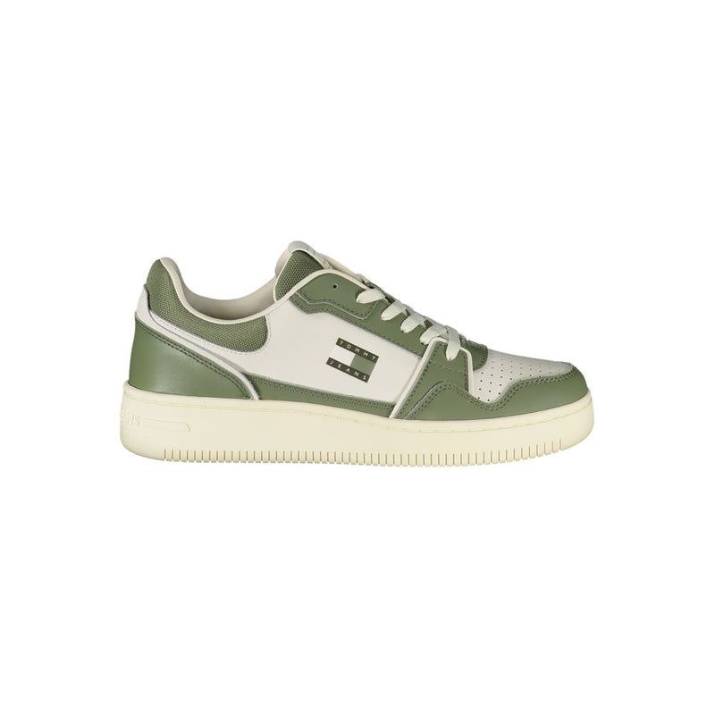 Tommy Hilfiger Green Leather Men Sneaker - Stylish & Comfortable