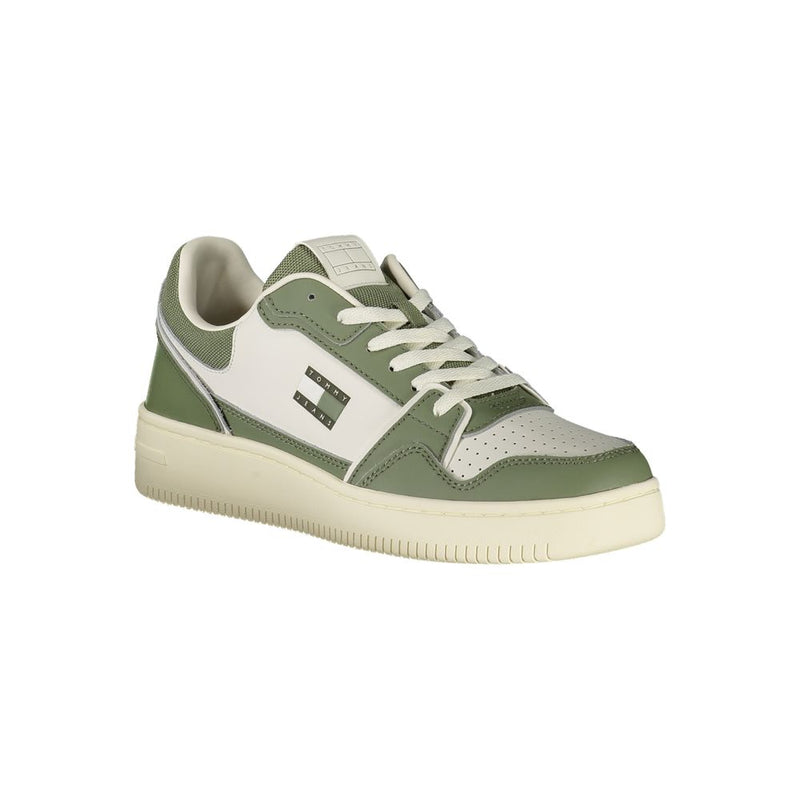 Tommy Hilfiger Green Leather Men Sneaker - Stylish & Comfortable