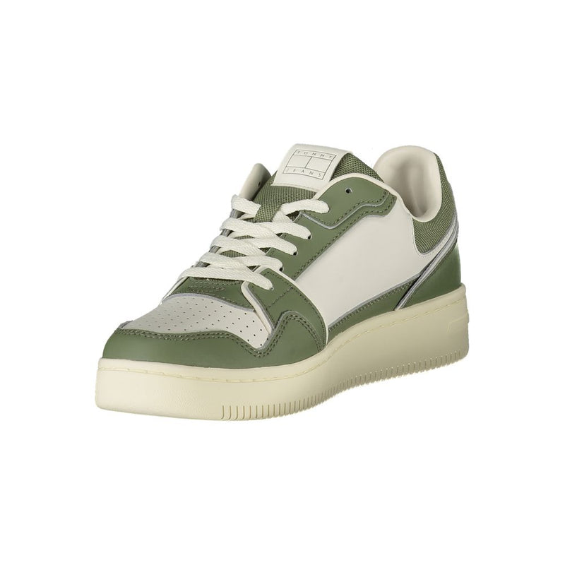 Tommy Hilfiger Green Leather Men Sneaker - Stylish & Comfortable
