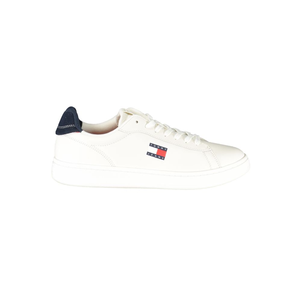 Tommy Hilfiger White Leather Men Sneaker - Élégance et Confort