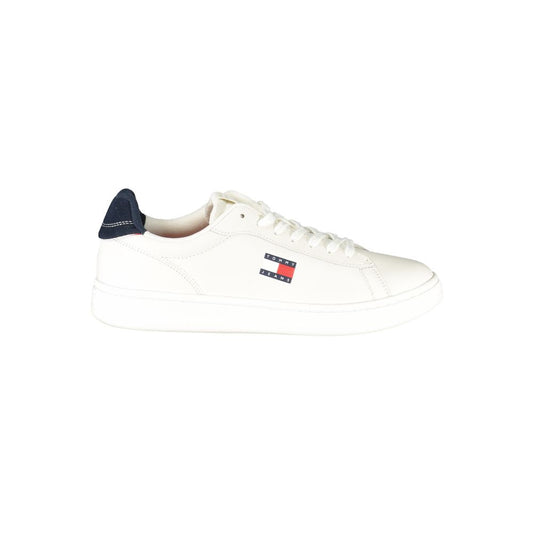 Tommy Hilfiger White Leather Men Sneaker - Élégance et Confort