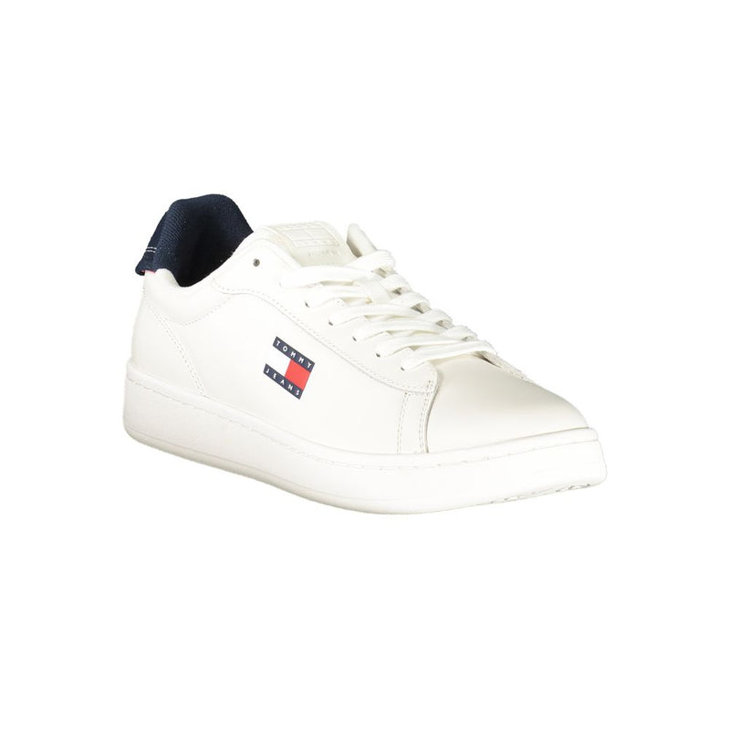 Tommy Hilfiger White Leather Men Sneaker - Élégance et Confort