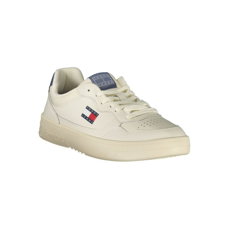 Tommy Hilfiger White Leather Men Sneaker - Stylish & Comfortable