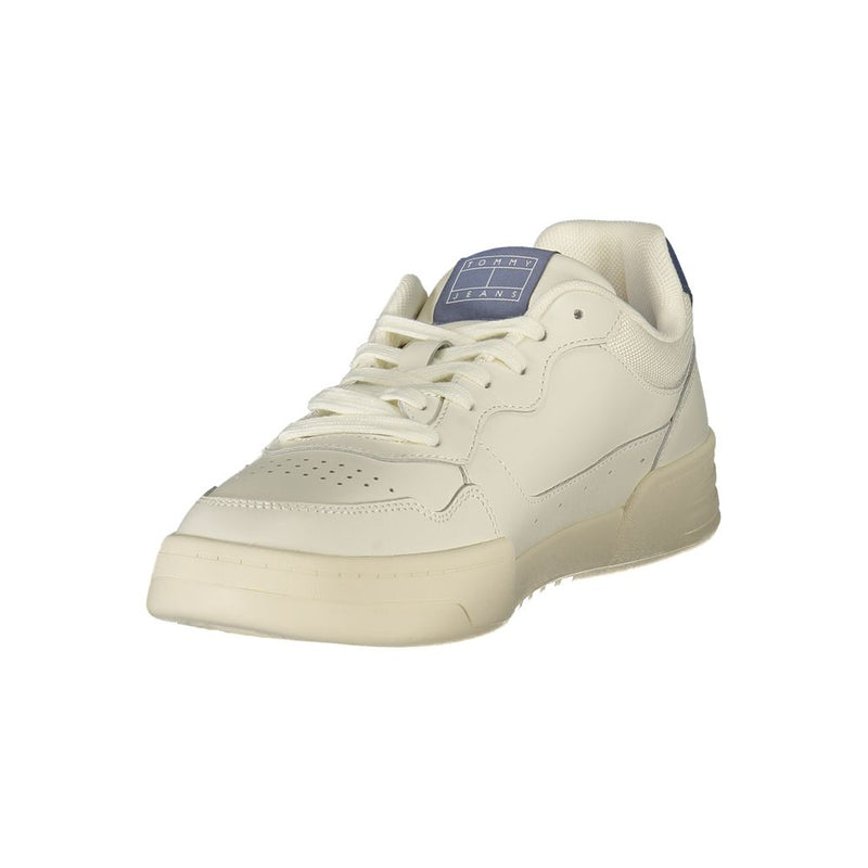 Tommy Hilfiger White Leather Men Sneaker - Stylish & Comfortable
