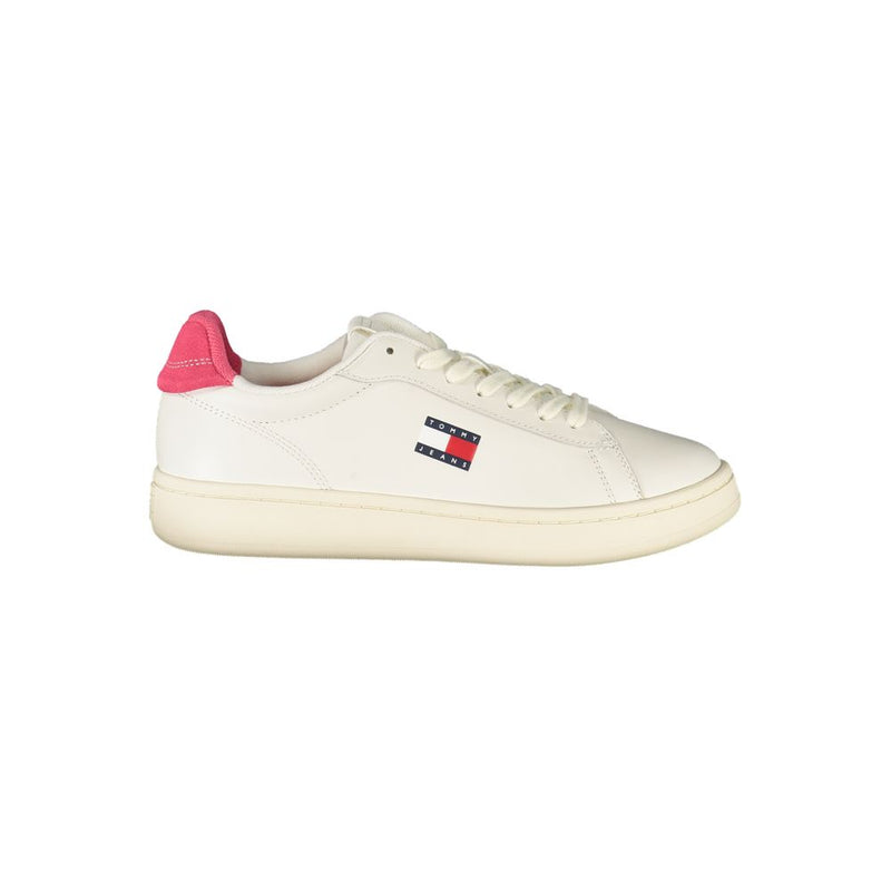 Tommy Hilfiger Sneakers Femme en Cuir Blanc - Élégantes et Confortables