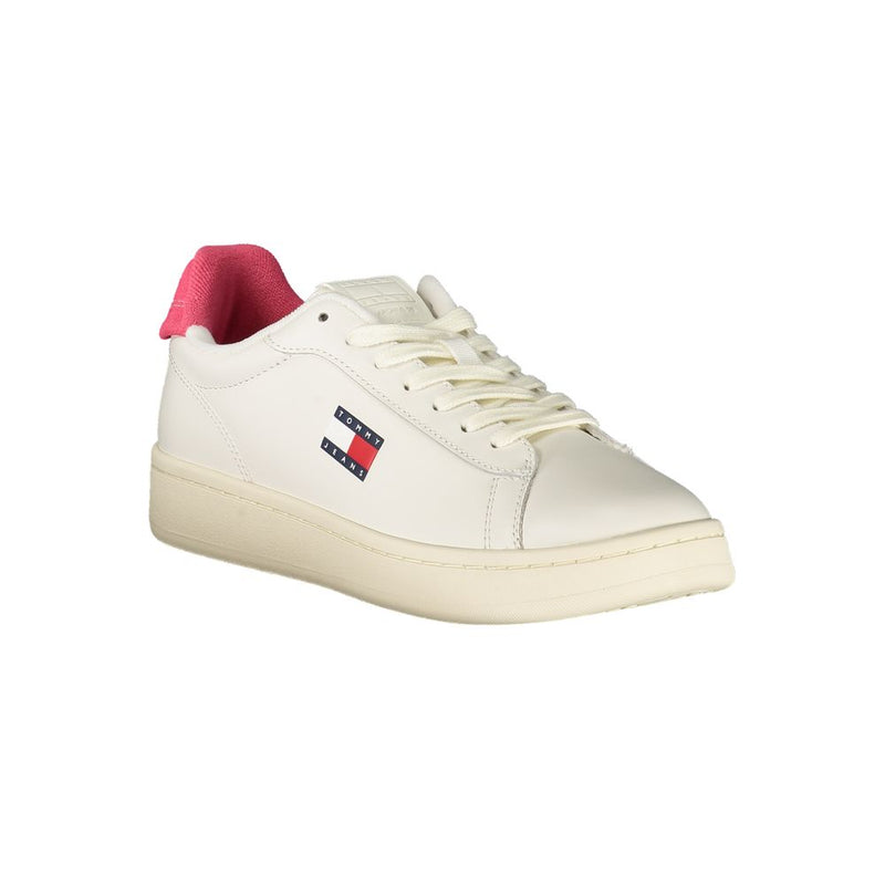 Tommy Hilfiger Sneakers Femme en Cuir Blanc - Élégantes et Confortables