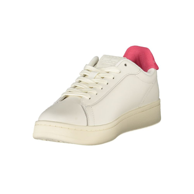 Tommy Hilfiger Sneakers Femme en Cuir Blanc - Élégantes et Confortables