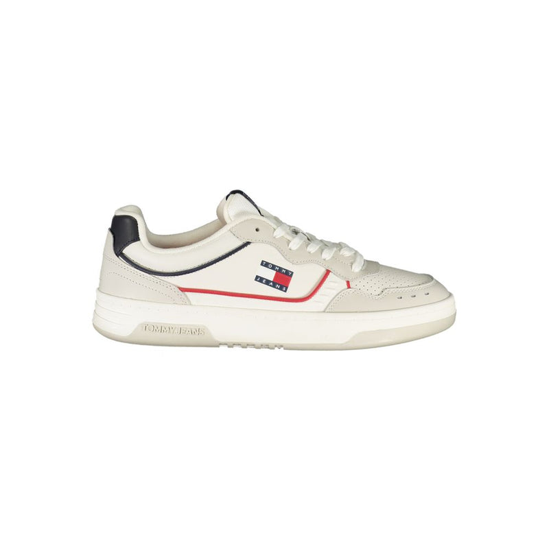 Tommy Hilfiger White Leather Men Sneaker - Élégance et Confort