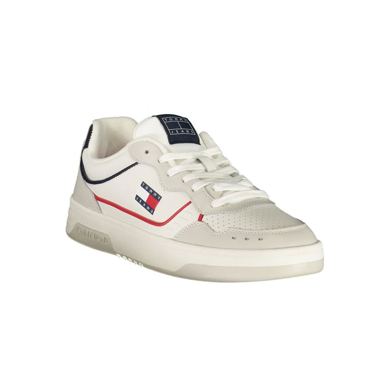 Tommy Hilfiger White Leather Men Sneaker - Élégance et Confort