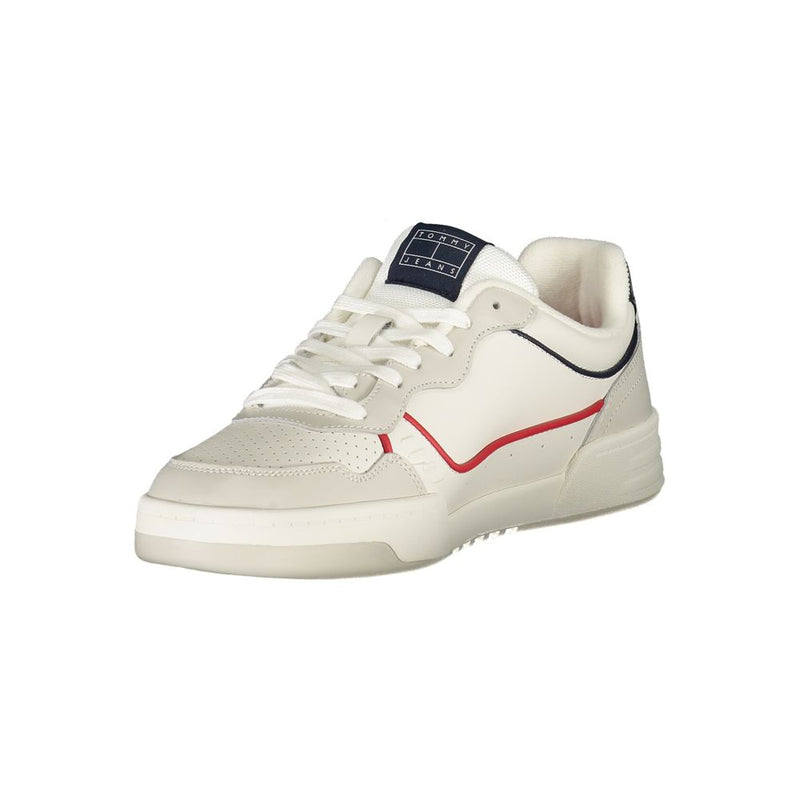Tommy Hilfiger White Leather Men Sneaker - Élégance et Confort