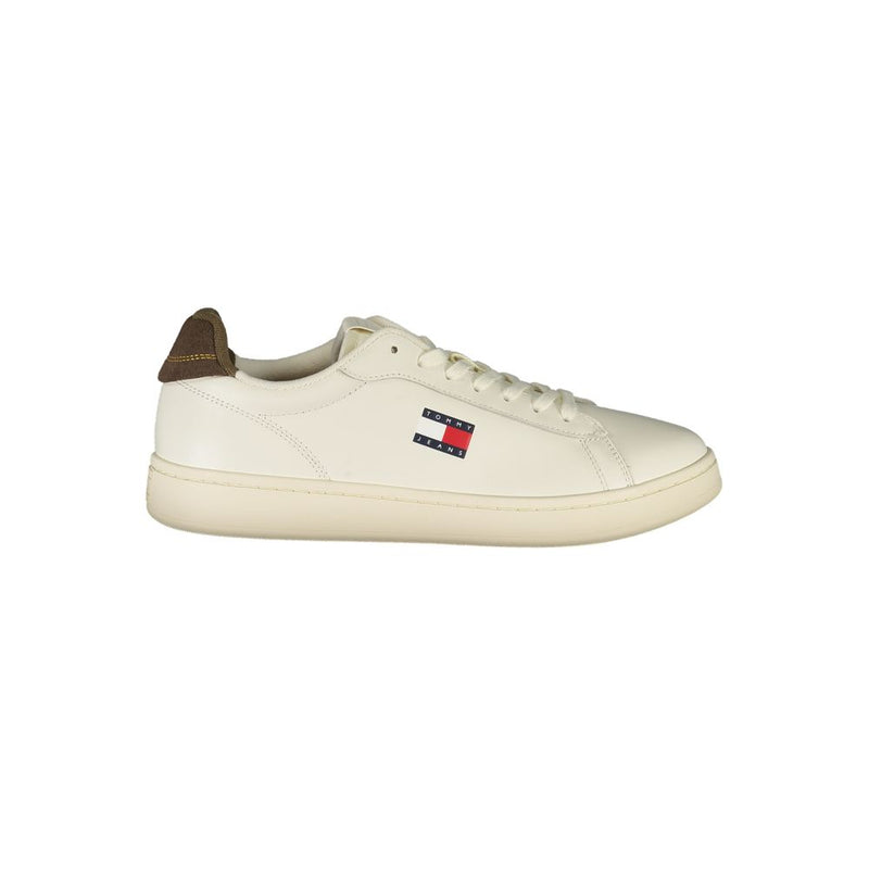 Tommy Hilfiger White Leather Men Sneaker - Style & Comfort