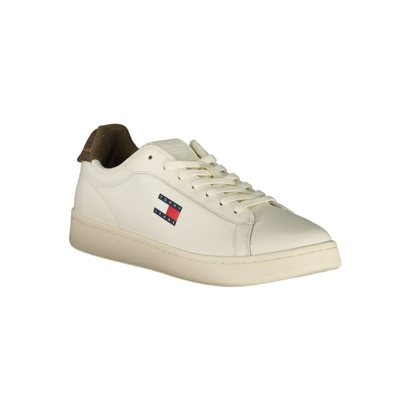 Tommy Hilfiger White Leather Men Sneaker - Style & Comfort