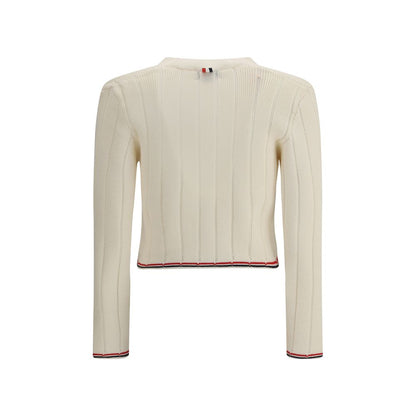 Thom Browne Ladder Full Needle Rib Stitch V Neck Car