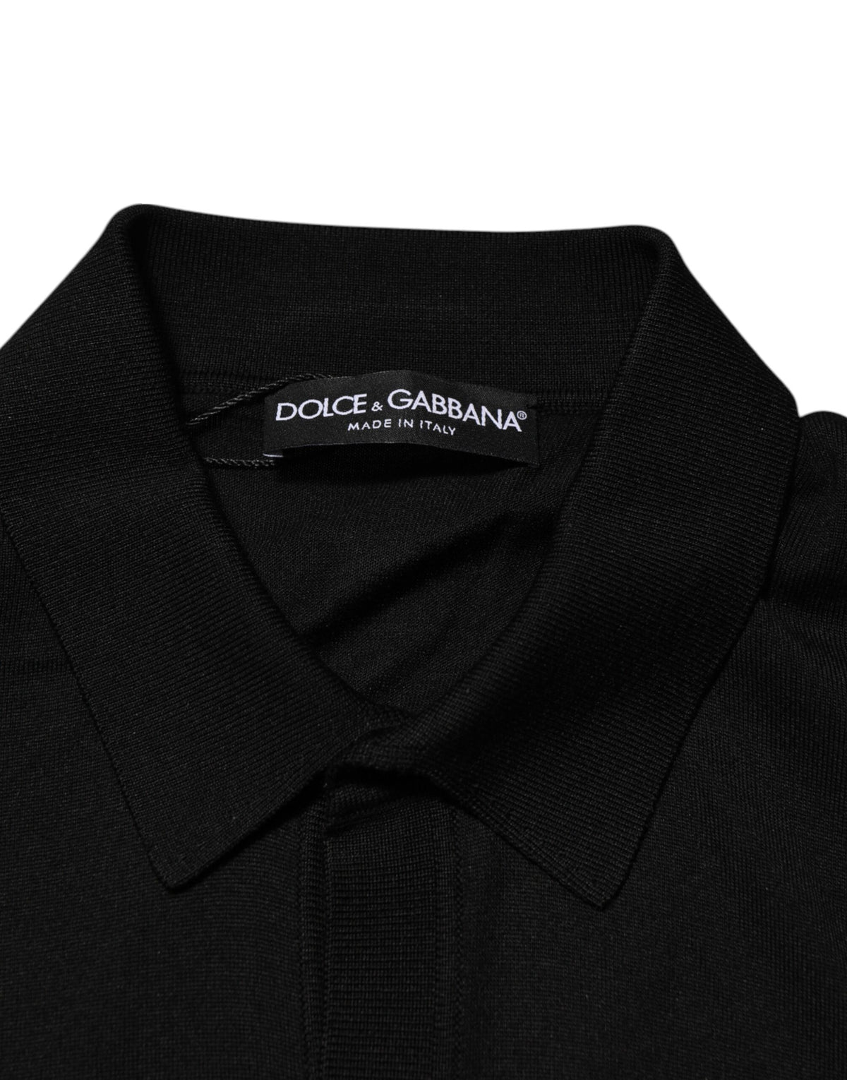 Pull léger en soie noire à boutons de Dolce &amp; Gabbana