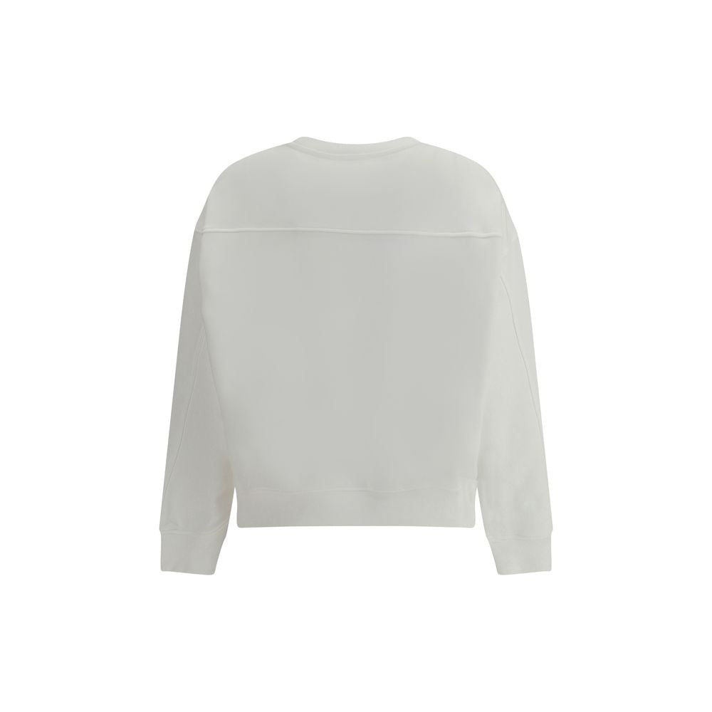 PINKO White Cotton Sweatshirt with Embellished Logo
