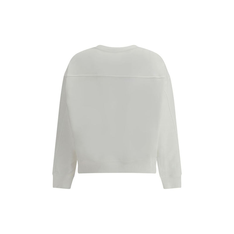 PINKO White Cotton Sweatshirt with Embellished Logo