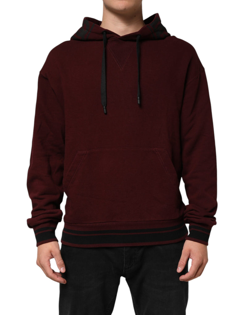 Dolce &amp; Gabbana Heren Hoodie Sweater van Bordeauxkleurig Katoen met Plaidvoering