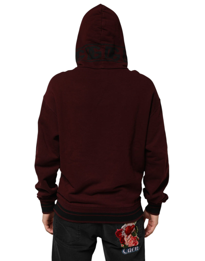 Dolce &amp; Gabbana Heren Hoodie Sweater van Bordeauxkleurig Katoen met Plaidvoering