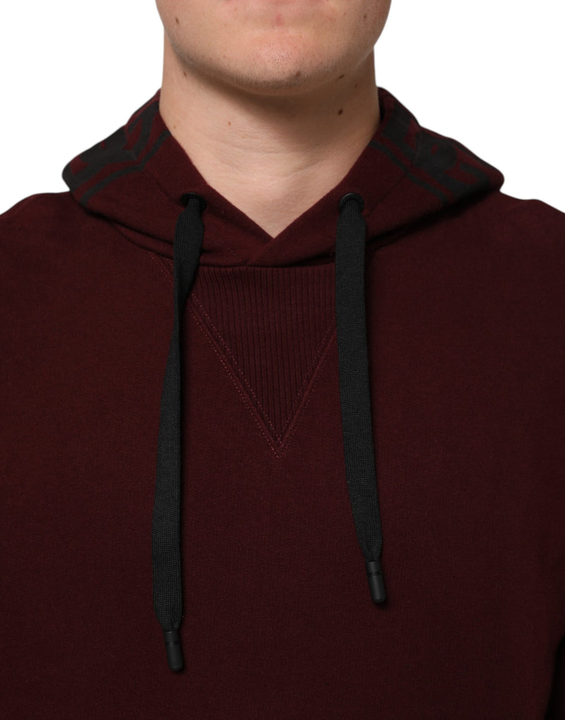 Dolce &amp; Gabbana Heren Hoodie Sweater van Bordeauxkleurig Katoen met Plaidvoering