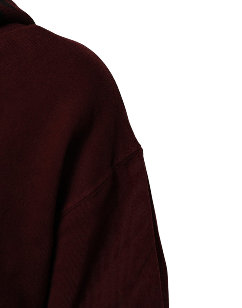 Dolce &amp; Gabbana Heren Hoodie Sweater van Bordeauxkleurig Katoen met Plaidvoering