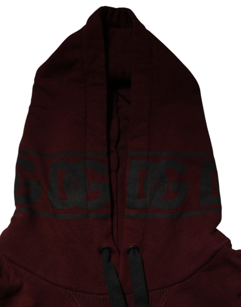 Dolce &amp; Gabbana Heren Hoodie Sweater van Bordeauxkleurig Katoen met Plaidvoering