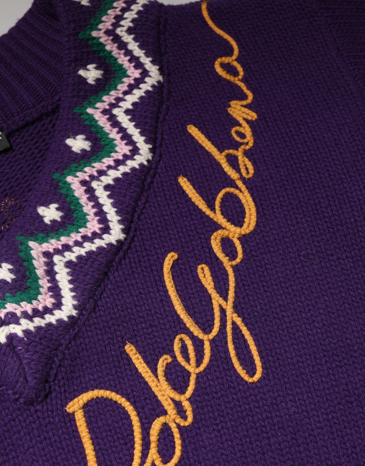 Pull en laine violet à logo DG pour homme de Dolce &amp; Gabbana