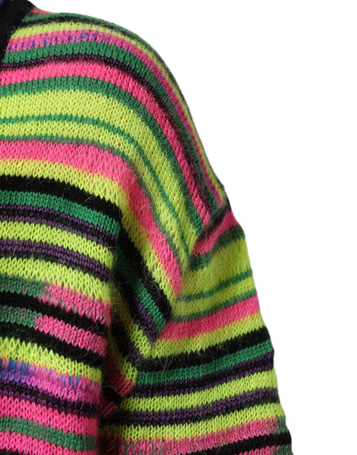Pull en tricot à col en V avec logo DG multicolore de Dolce &amp; Gabbana