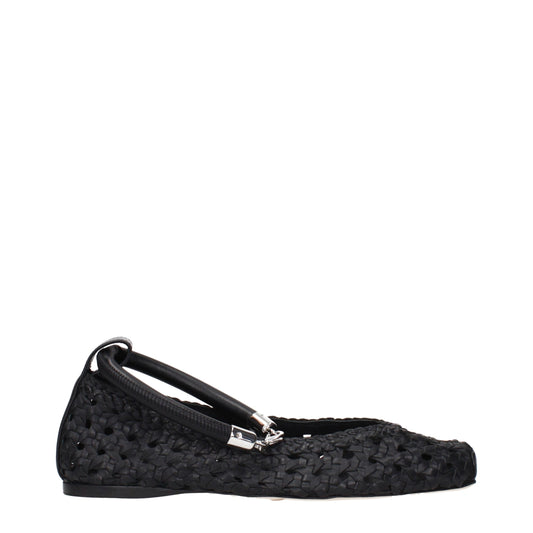 Max Mara leren balletpumps in het zwart