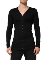 Cardigan en coton noir à boutons pour homme de Dolce &amp; Gabbana