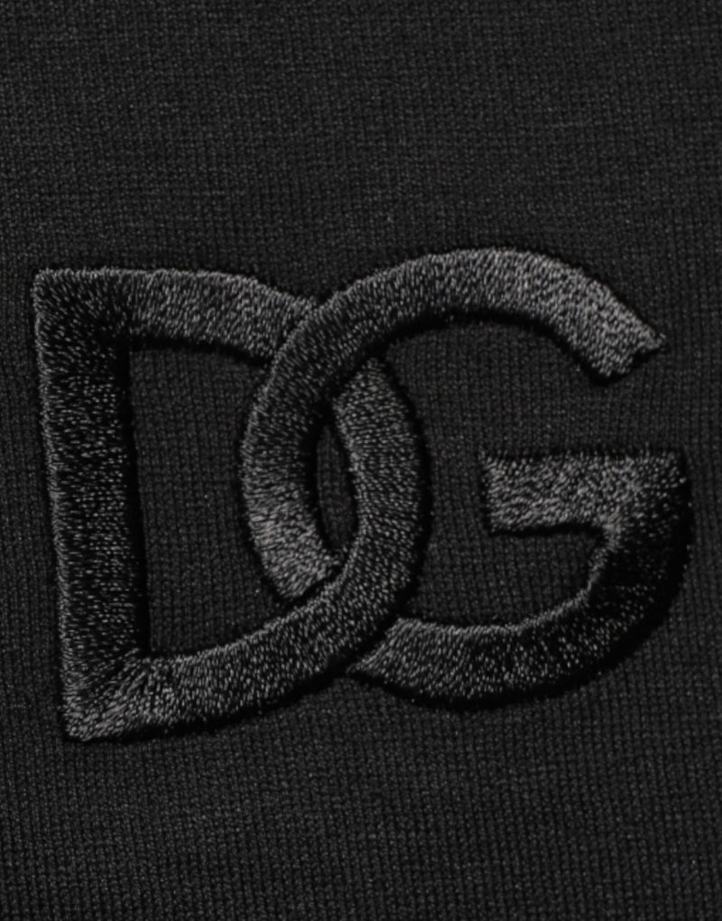 Dolce &amp; Gabbana zwart katoenen T-shirt met geborduurde DG-logo op de zak