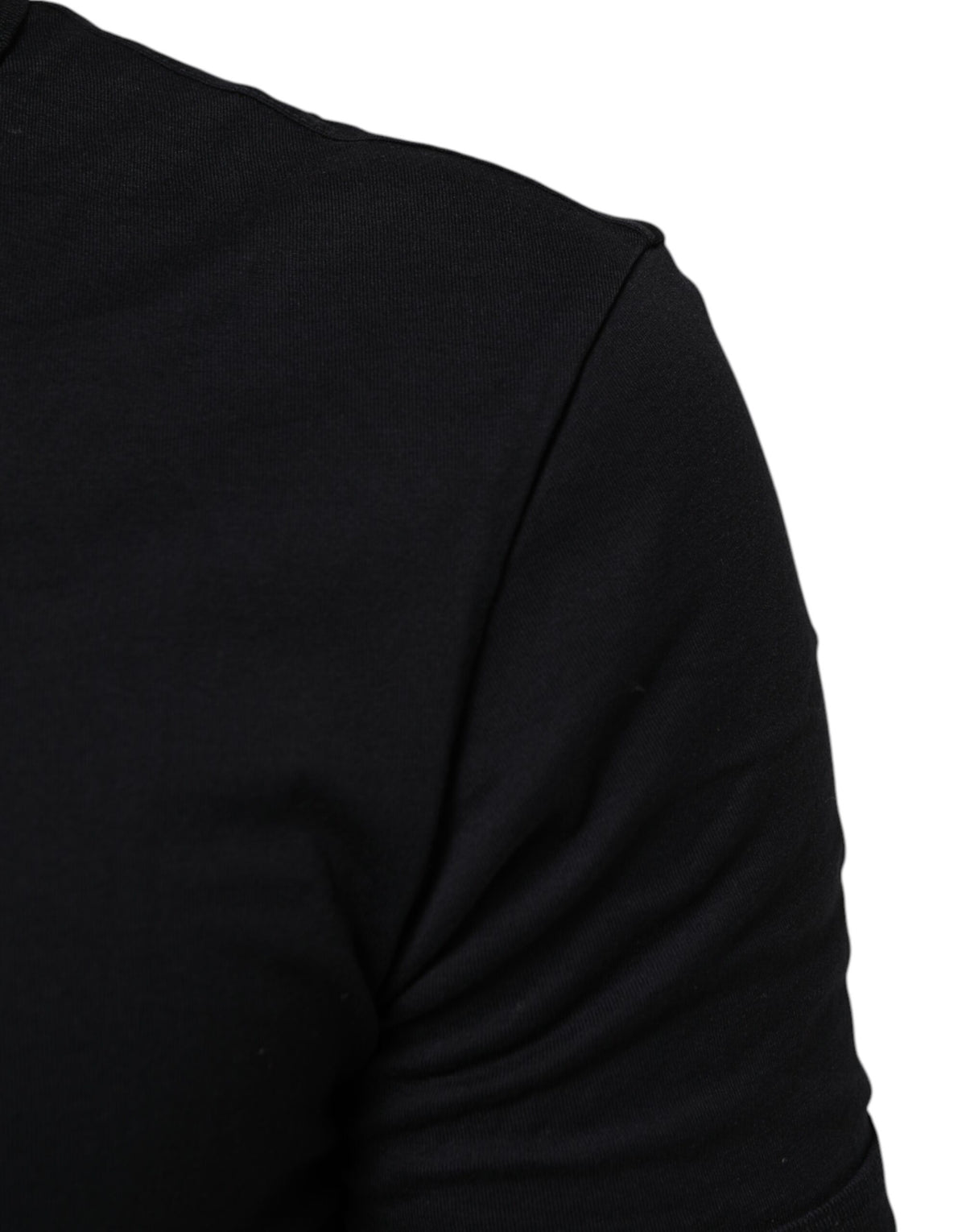 T-shirt homme Dolce &amp; Gabbana en coton noir, col en V, uni.
