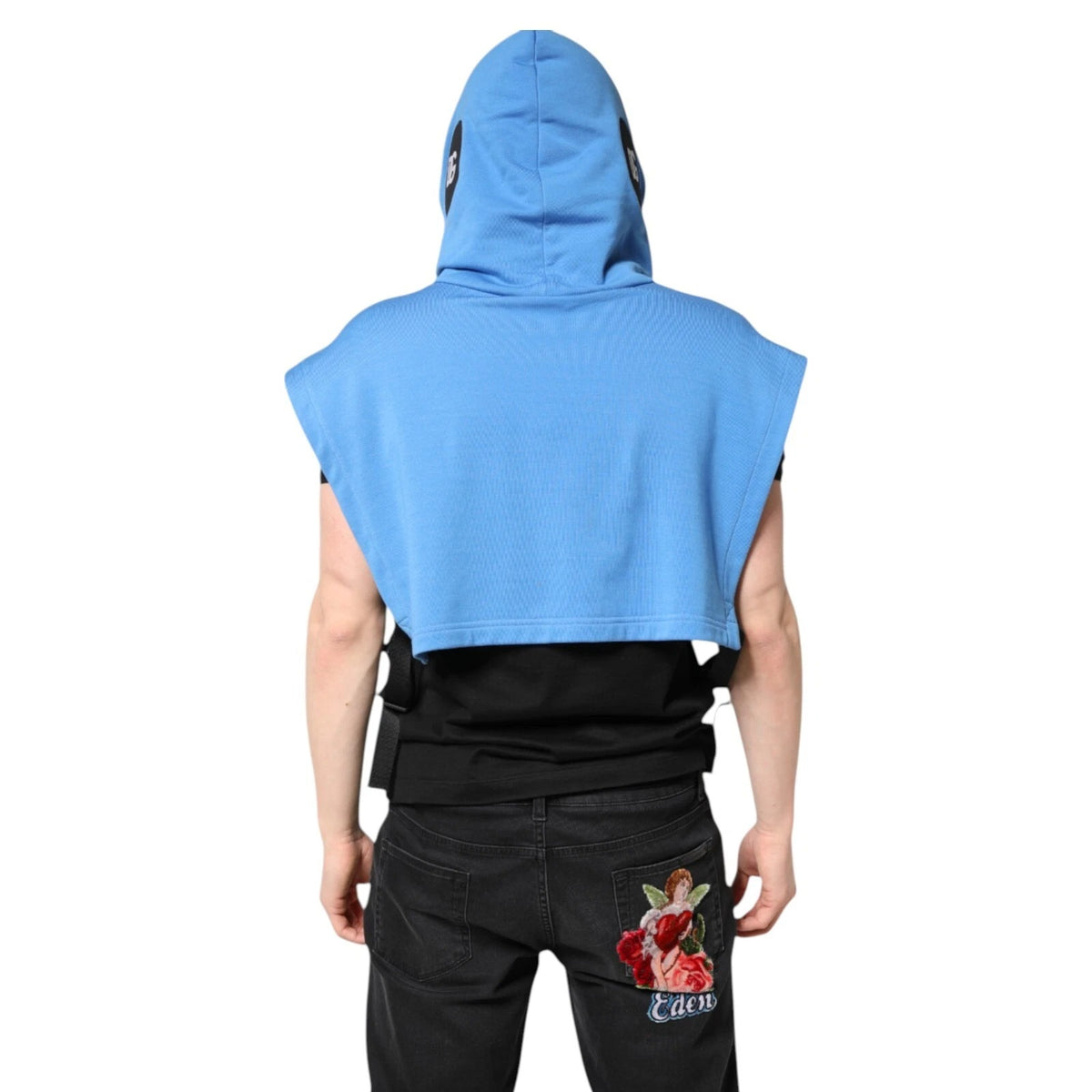 Gilet de sport pour homme Dolce &amp; Gabbana en coton bleu, avec capuche, taille unique.