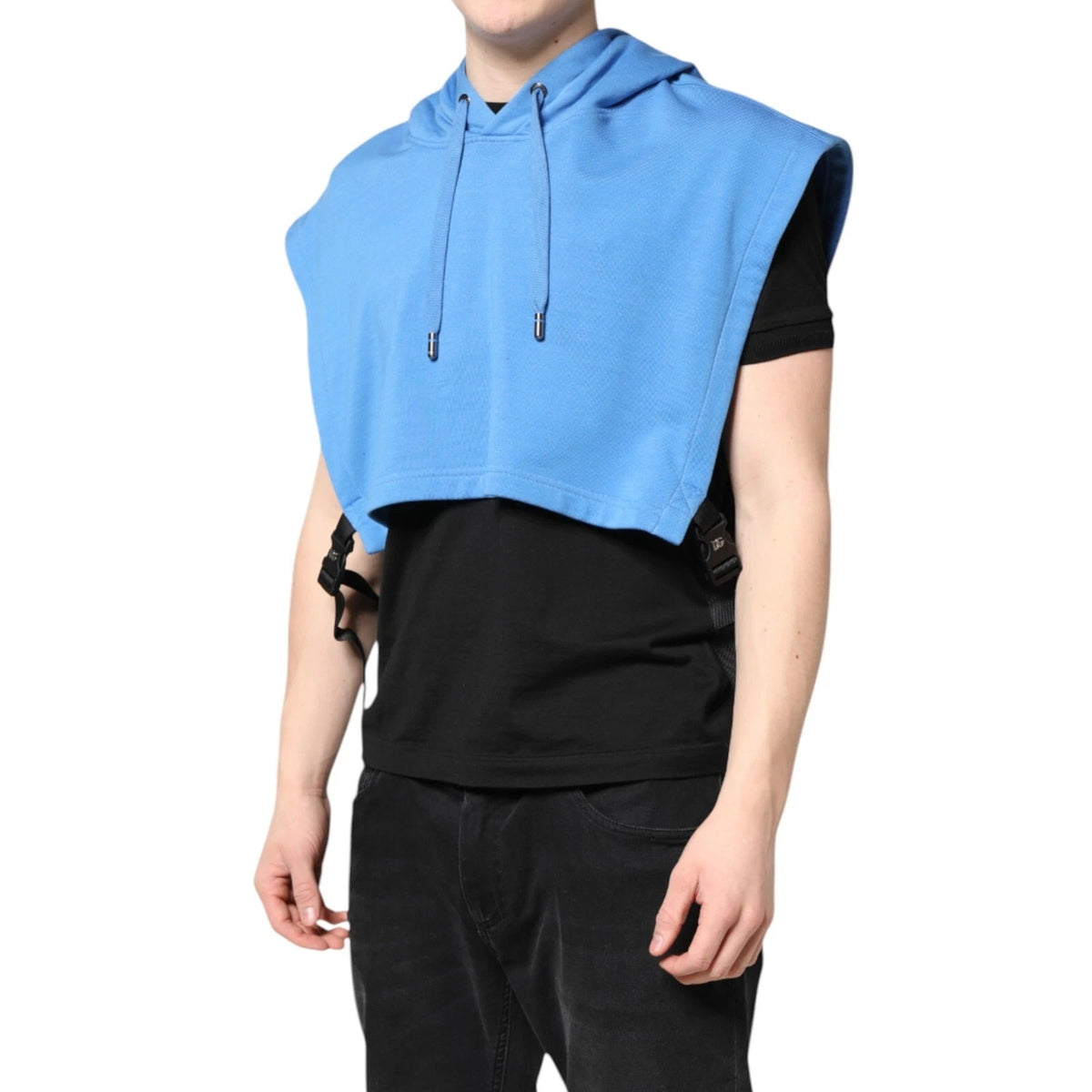 Gilet de sport pour homme Dolce &amp; Gabbana en coton bleu, avec capuche, taille unique.