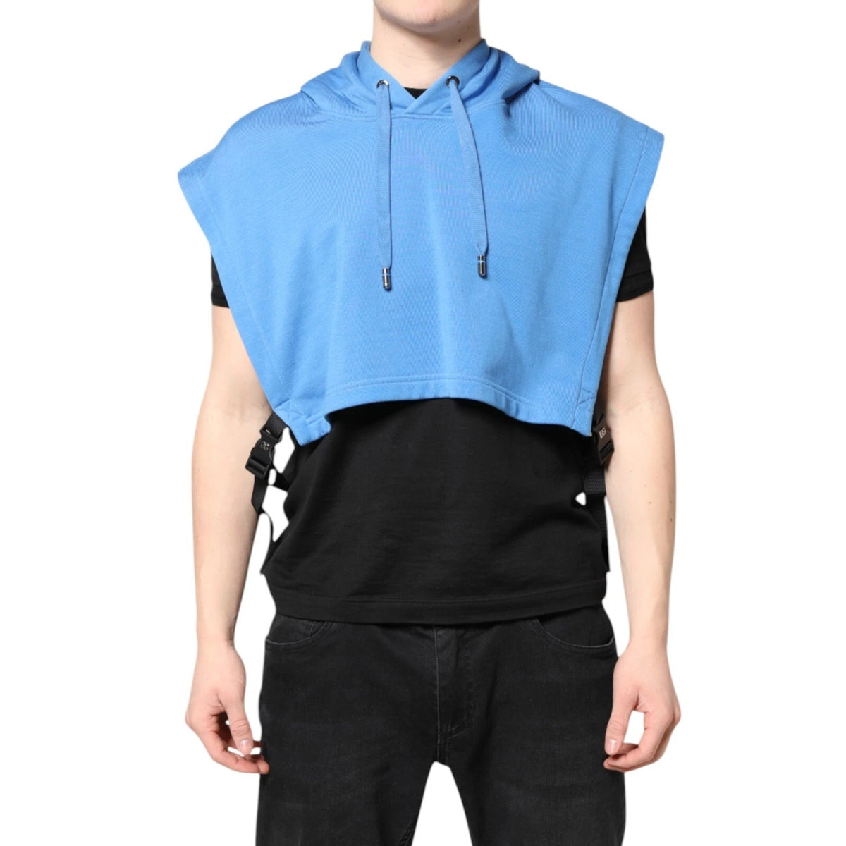 Gilet de sport pour homme Dolce &amp; Gabbana en coton bleu, avec capuche, taille unique.