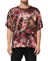 T-shirt oversize en polyester multicolore à imprimé marbré de Dolce &amp; Gabbana