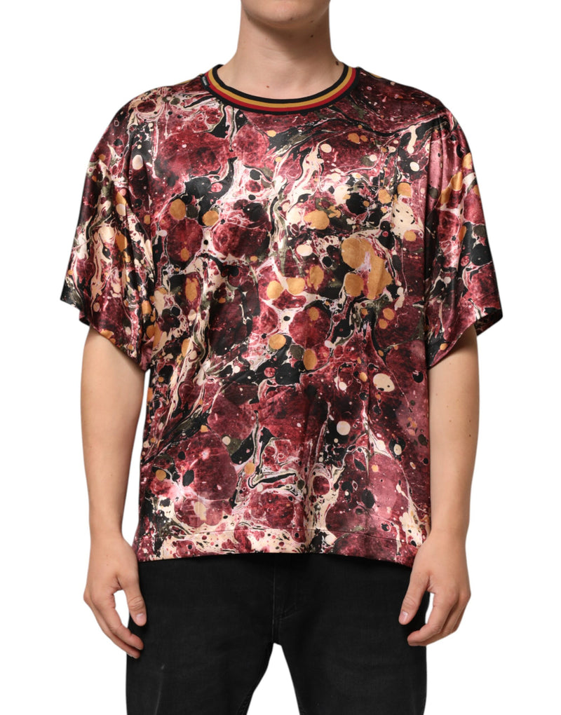 Dolce &amp; Gabbana Overgroot T-shirt van gemengd polyester met marmerprint in meerdere kleuren