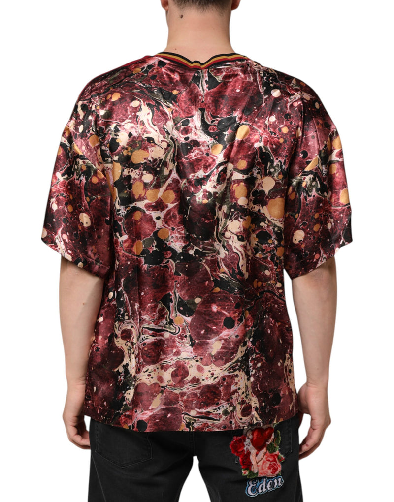 Dolce &amp; Gabbana Overgroot T-shirt van gemengd polyester met marmerprint in meerdere kleuren