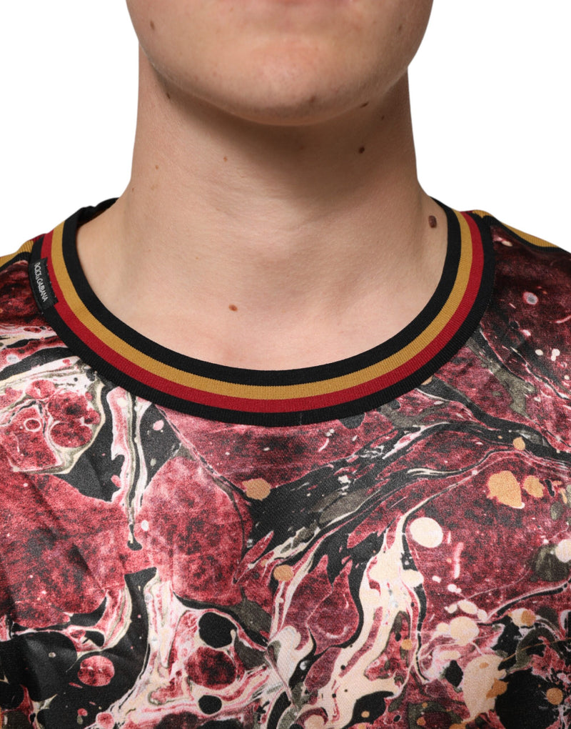 Dolce &amp; Gabbana Overgroot T-shirt van gemengd polyester met marmerprint in meerdere kleuren