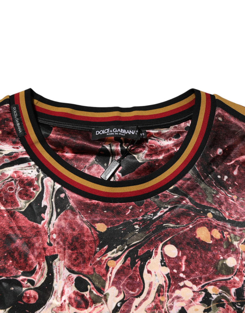 Dolce &amp; Gabbana Overgroot T-shirt van gemengd polyester met marmerprint in meerdere kleuren