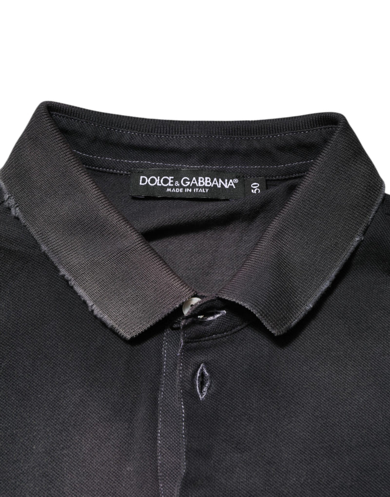 Dolce &amp; Gabbana Grijs Katoenen Polo T-shirt met Kraagje voor Heren